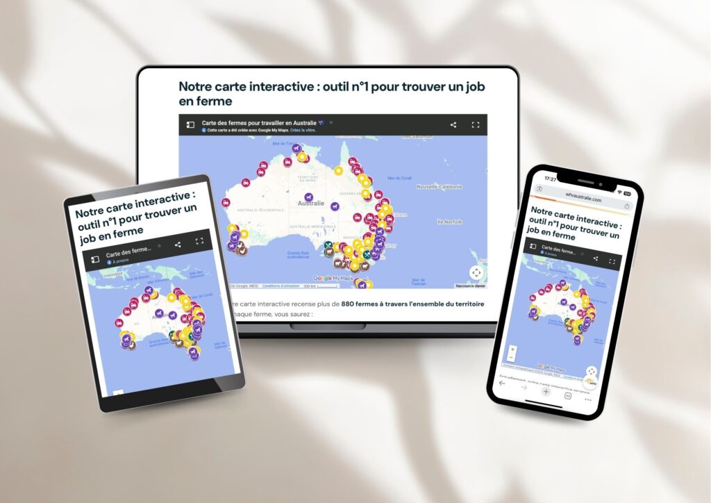 Carte interactive dessertes en Australie.